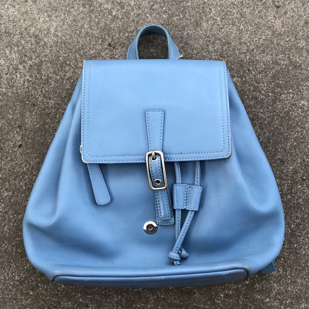 VINTAGE Coach Leather Backpack Bag (Baby Blue)